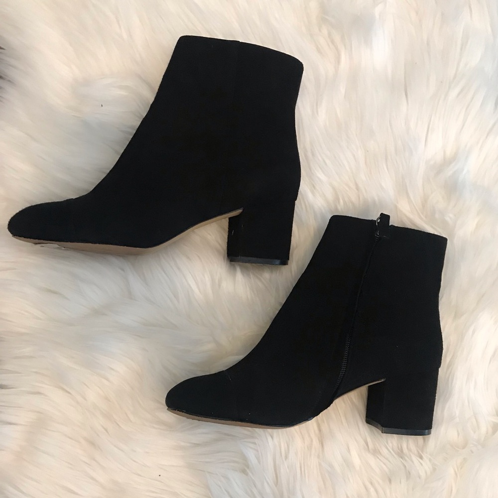 Suede Black Halogen Ankle Booties